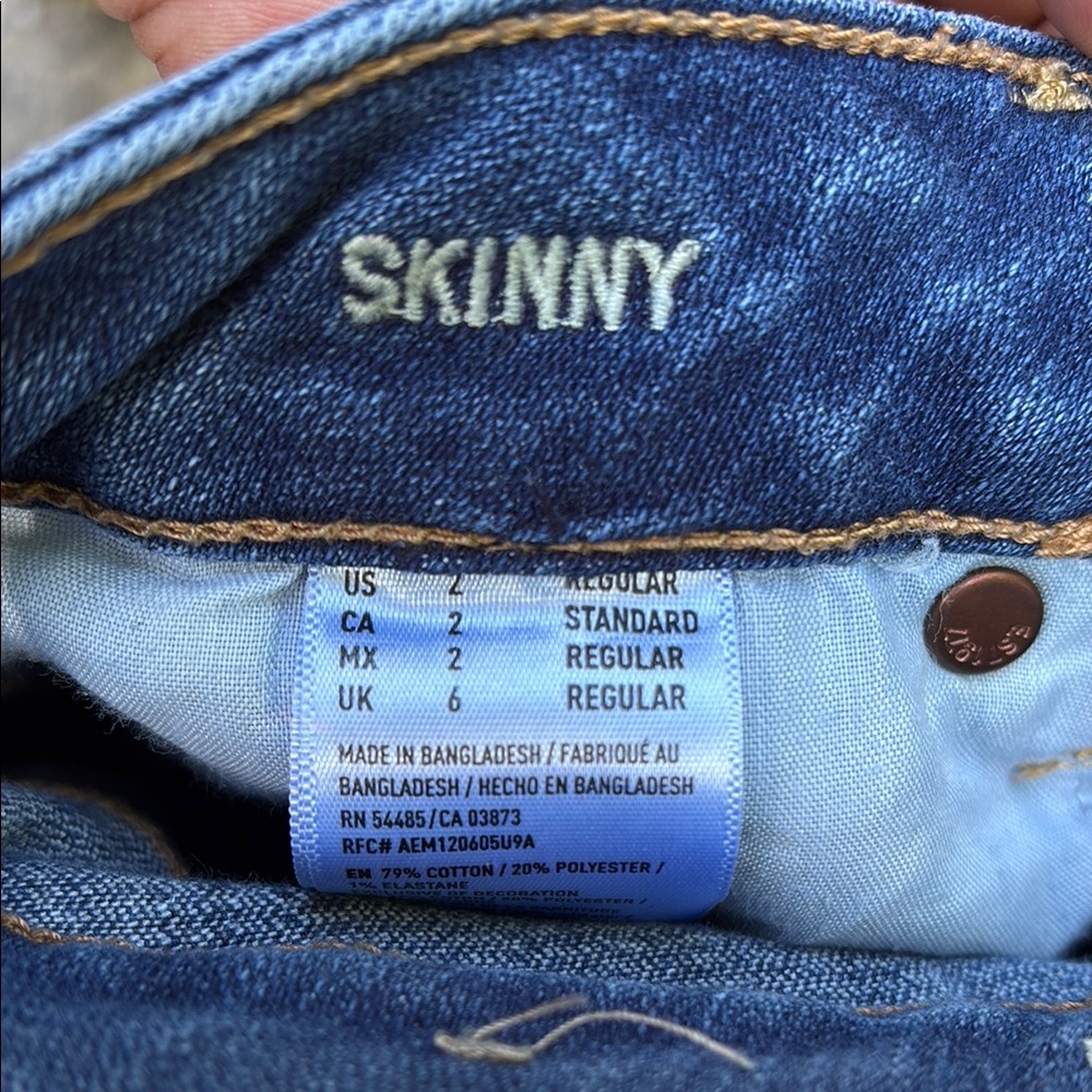 American Eagle Outfitters Blue Skinny Jeans Modern Fit - Picture 3 of 4